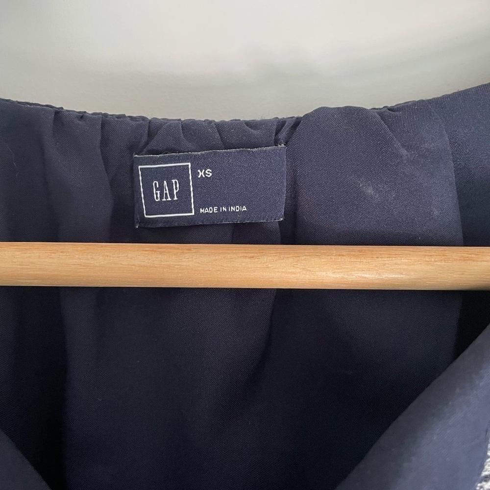 Gap Boho Long Sleeve Embroidered Dress Navy, XS - Picture 6 of 7